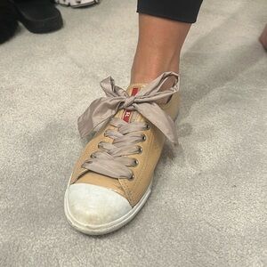 Prada Patton, leather sneakers with ribbon ties
